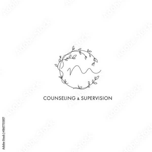 Obraz Custom CM / MC Monogram – Feminine Botanical Vector Logo