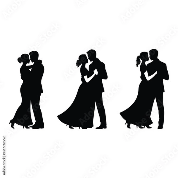 Obraz Couple dancing in silhouette