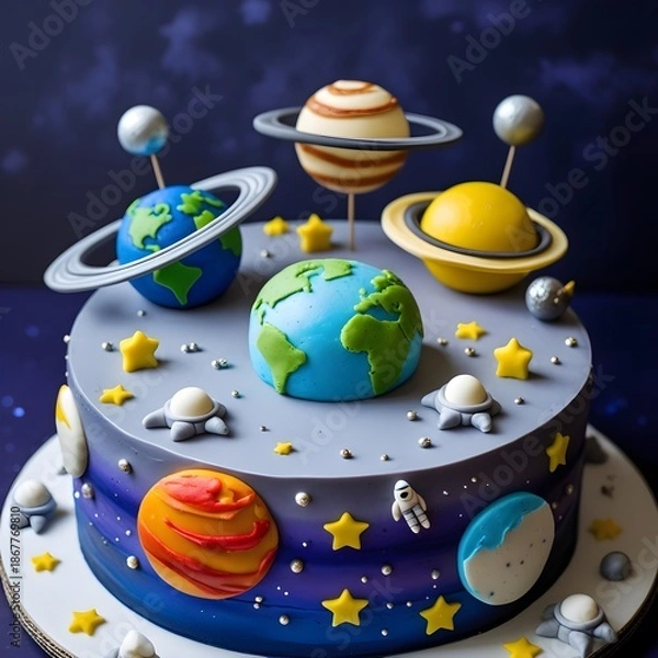 Obraz space style cake