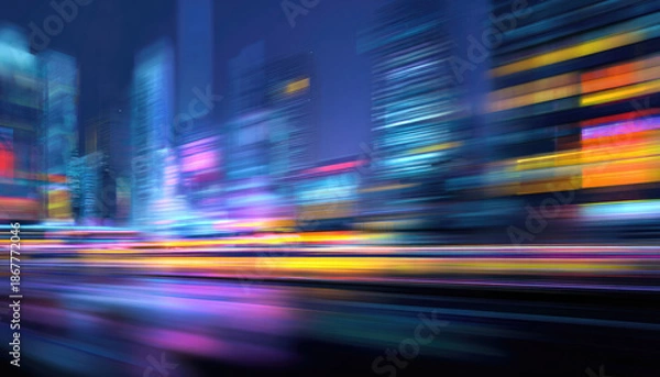 Obraz Abstract digital high speed data processing in advanced technology background.	