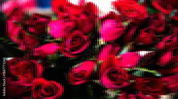 Obraz Abstract Red Glitch Light Backgrounds With Futuristic Digital Distortion Pattern