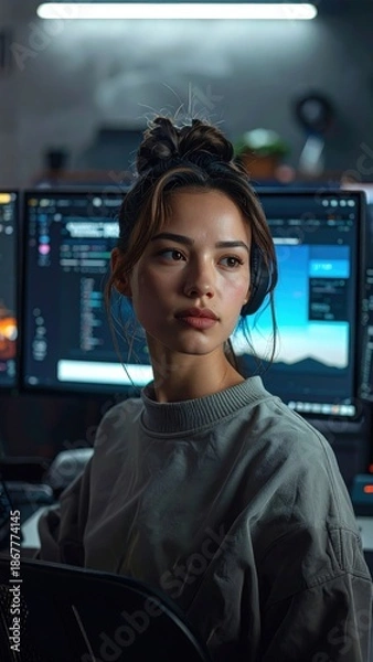 Fototapeta Participant Engaged in Website User Testing