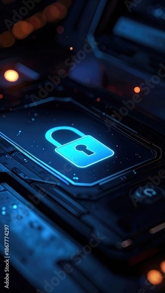 Fototapeta Digital Lock Securing Access to Personal Data