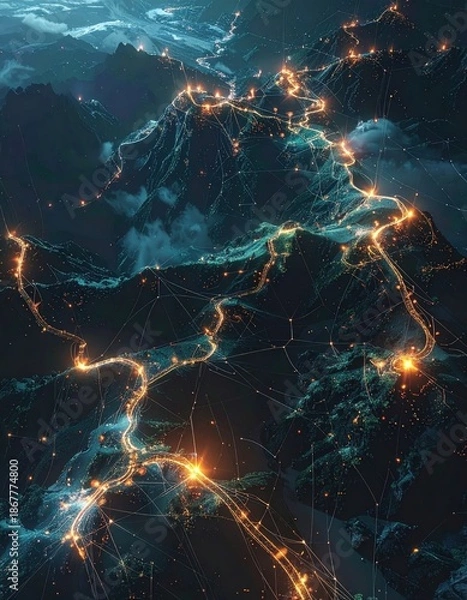 Fototapeta Digital Footprints: Tracking Data