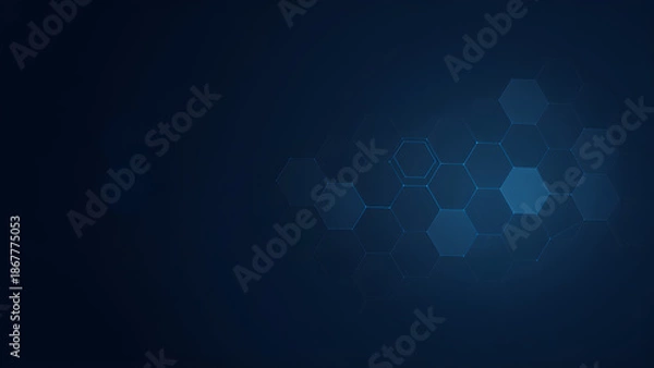 Obraz Futuristic Abstract Background Featuring Interconnected Hexagonal Structure
