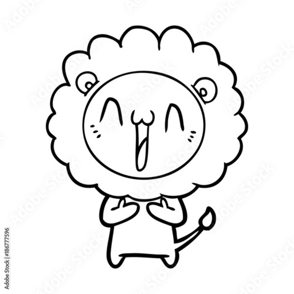 Fototapeta happy cartoon lion