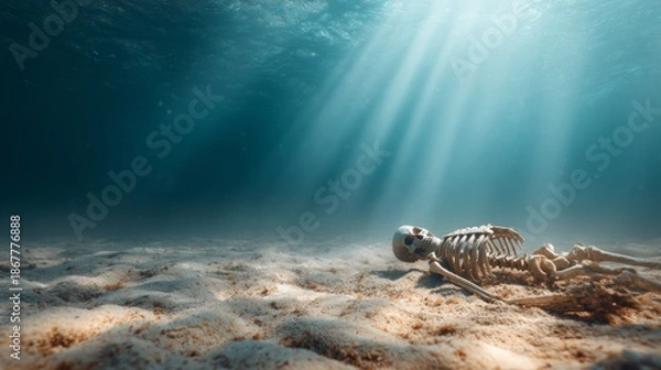 Obraz human skeleton under the sea