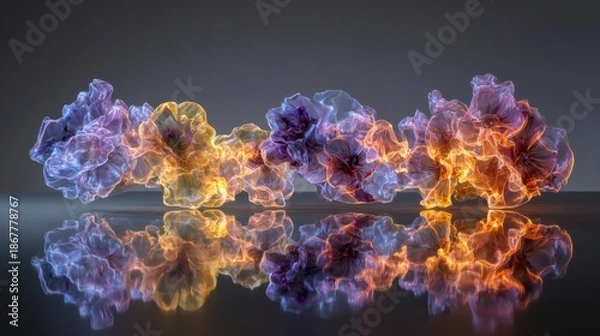 Obraz Abstract Floral Flames A Glowing Reflection