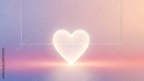 Obraz Glowing heart symbol on soft gradient background