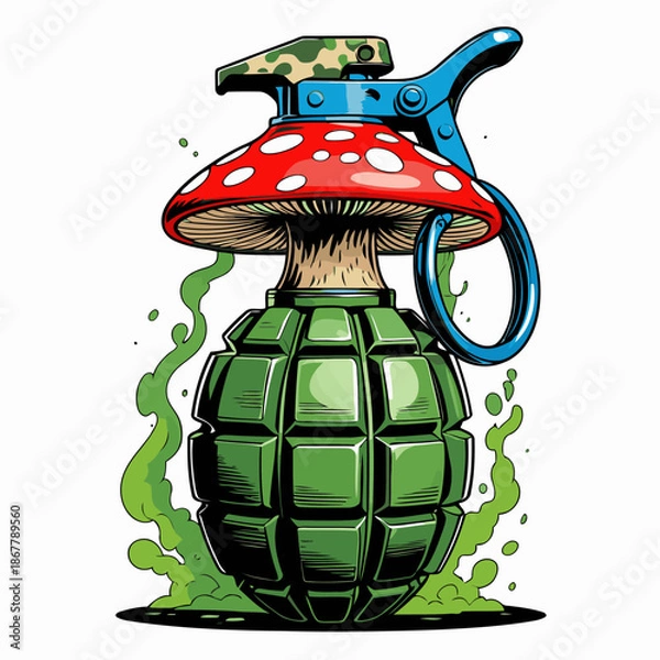 Obraz fiery mushroom grenade vector image