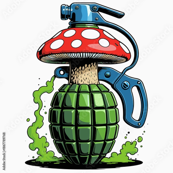 Obraz fiery mushroom grenade vector image