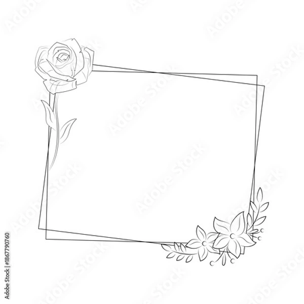 Obraz Floral Border Frame