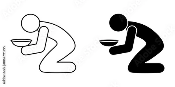 Obraz poverty line set icon vector illiustration on white background