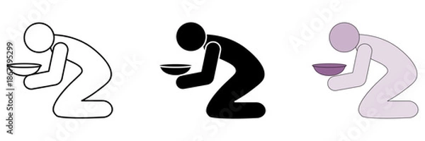 Obraz poverty line set icon vector illiustration on white background