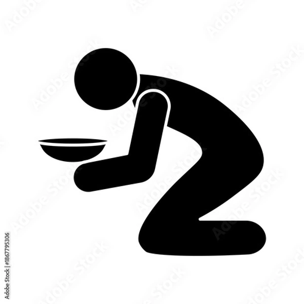 Obraz poverty line icon vector illiustration on white background