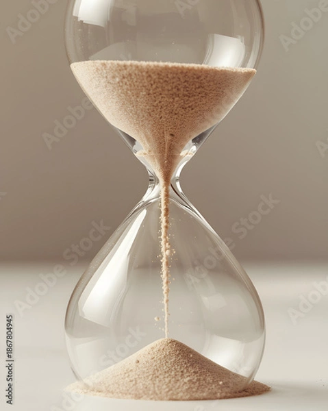 Obraz hourglass on grey background