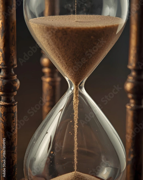 Obraz close up sand drop hourglass