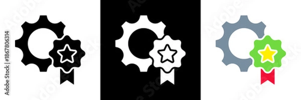 Obraz Quality Icon Set Glyph vector Illustration 