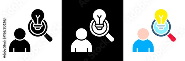 Obraz Insight Icon Set Glyph vector Illustration 