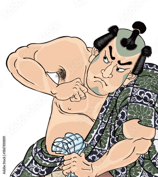 Obraz 国芳もよう正札附現金男 五尺染五郎