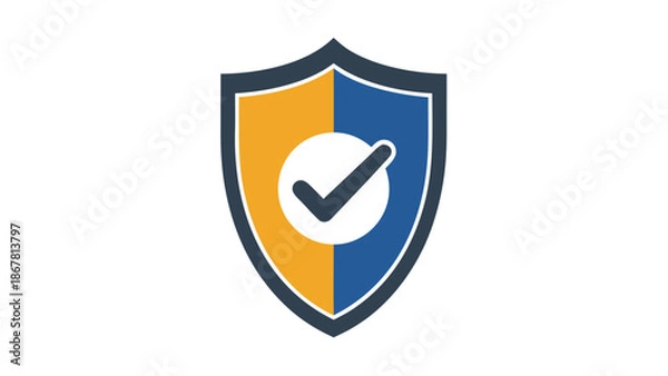 Obraz Shield with checkmark icon symbolizing security, safety, and verification