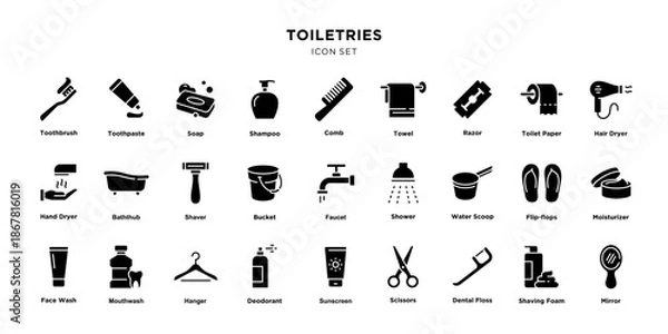 Obraz Toiletries icon set