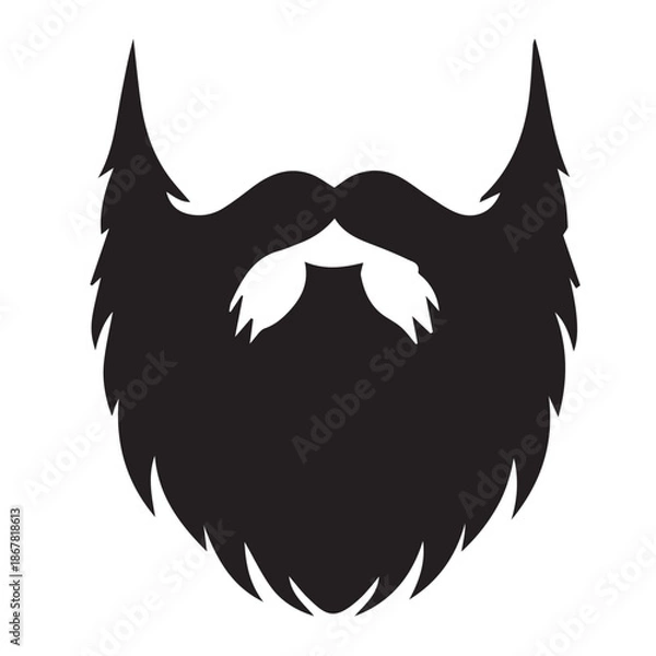 Fototapeta vector barber beard face silhouette