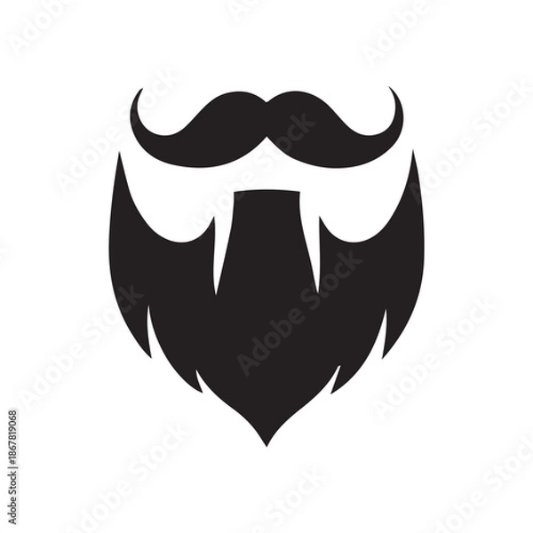 Obraz vector beard and mostache silhouette