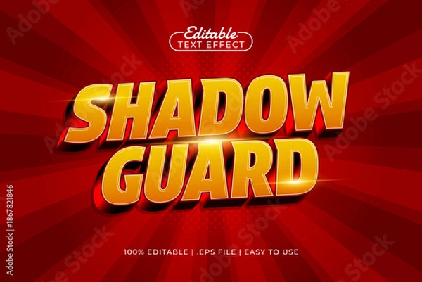 Obraz Shadow Guard Editable Text Effect – Dark Bold Typography for Logo, Game, and Poster