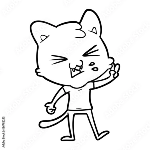 Obraz cartoon cat hissing