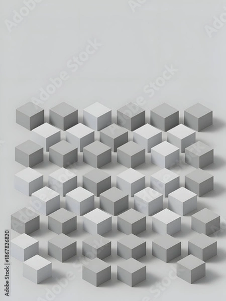 Obraz Minimal Gray Cube Grid Background