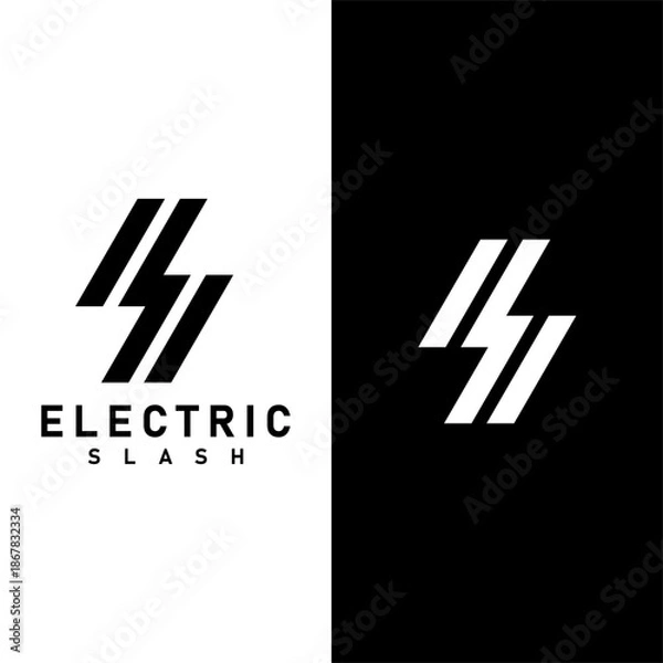 Obraz Electric Slash logo design vector art