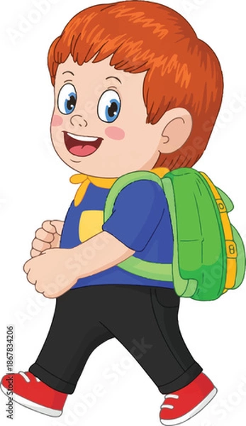 Obraz cartoon boy running