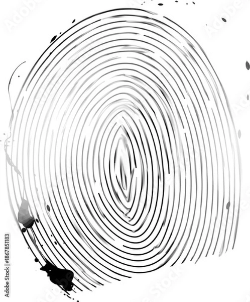 Obraz 墨で描いた指紋・証拠・推理・探偵・ミステリー演出イラスト素材