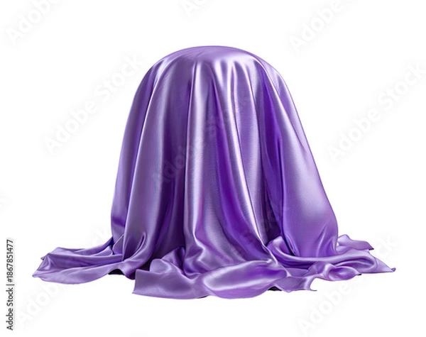 Obraz Draped object, a purple silk cloth covers a rounded unknown shape