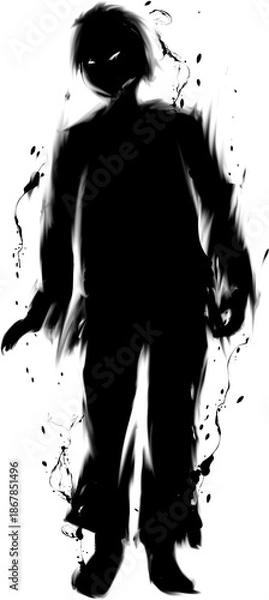 Obraz 怪しいゾンビの墨絵シルエット素材