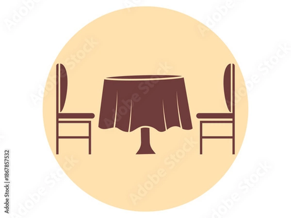 Obraz Wedding table icon. Wedding vector icon. Flat vector illustration.