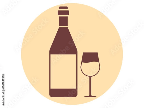 Obraz Wine icon. Wedding vector icon. Flat vector illustration.