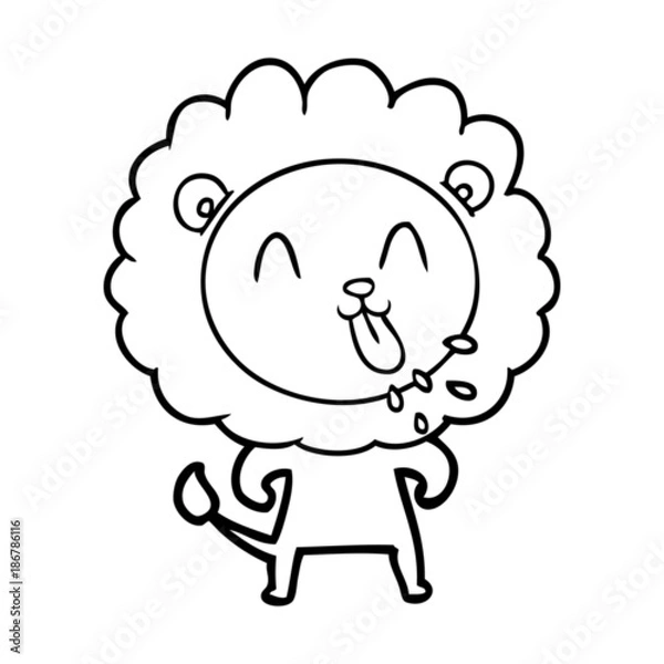 Obraz happy cartoon lion