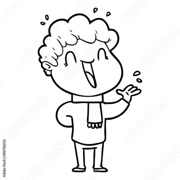 Obraz cartoon happy man