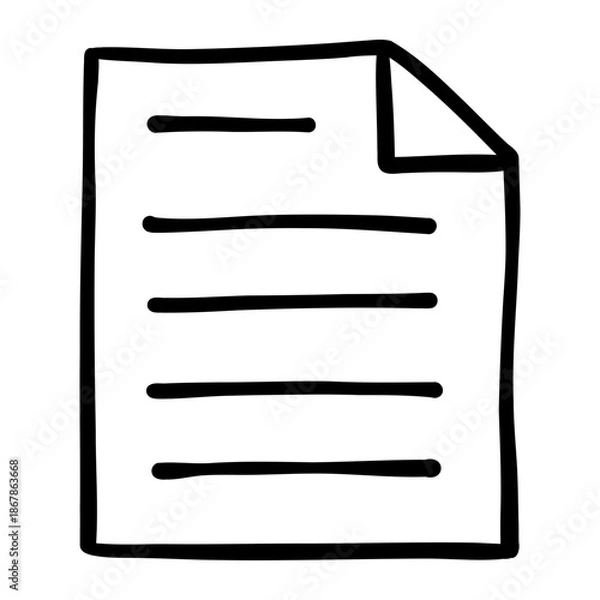 Fototapeta document hand drawn icon