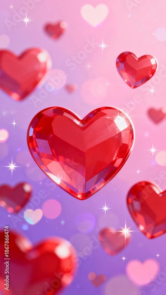 Fototapeta red hearts background