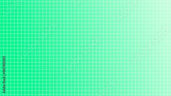 Obraz Abstract background with square grid lines on a soft green gradient background