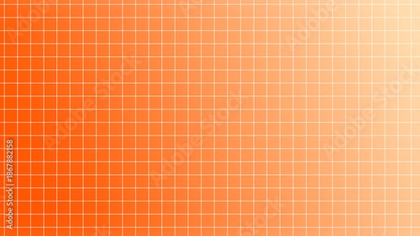 Obraz Abstract background with square grid lines on a soft orange gradient background