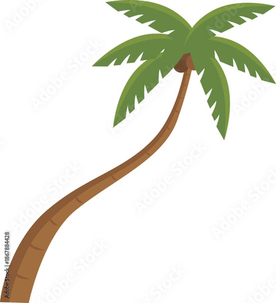 Obraz coconut palm tree. flat illustration