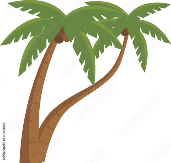 Obraz coconut palm tree. flat illustration