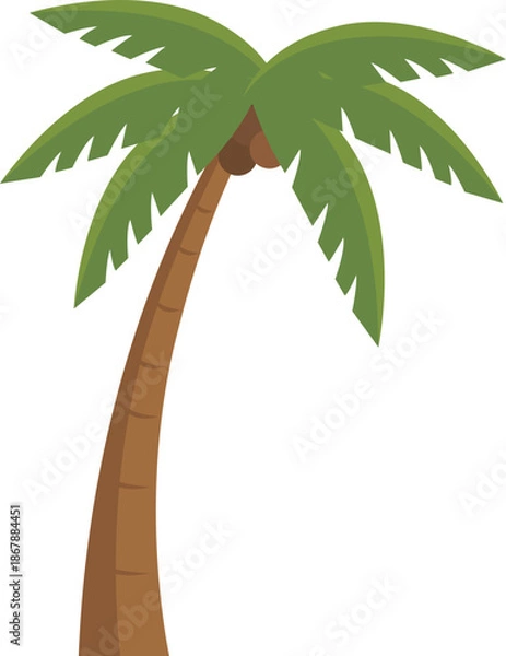 Obraz coconut palm tree. flat illustration