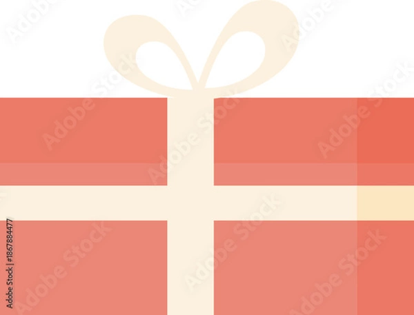 Obraz gift box with ribbon. flat illustration