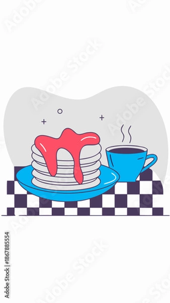 Obraz Warm Diner Breakfast Scene