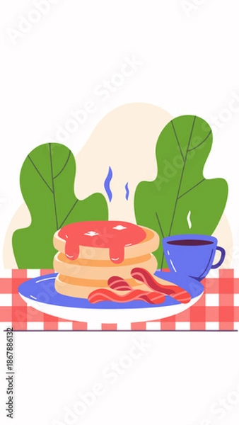 Obraz Warm Diner Breakfast Scene